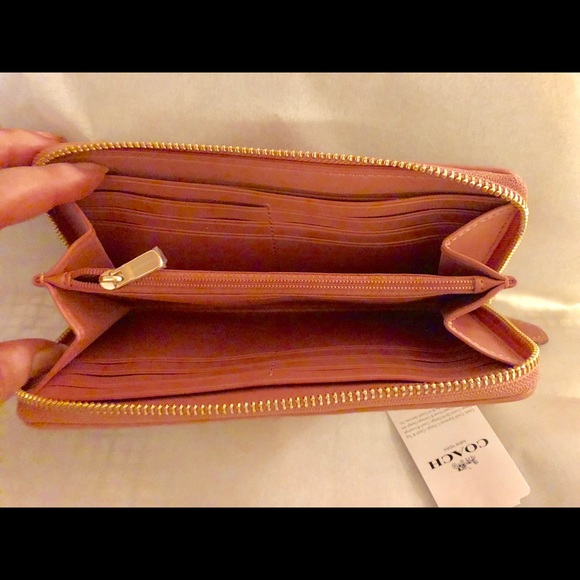 Coach Signature PVC Leather Acc Zip Around Wallet - Picture 2 of 8